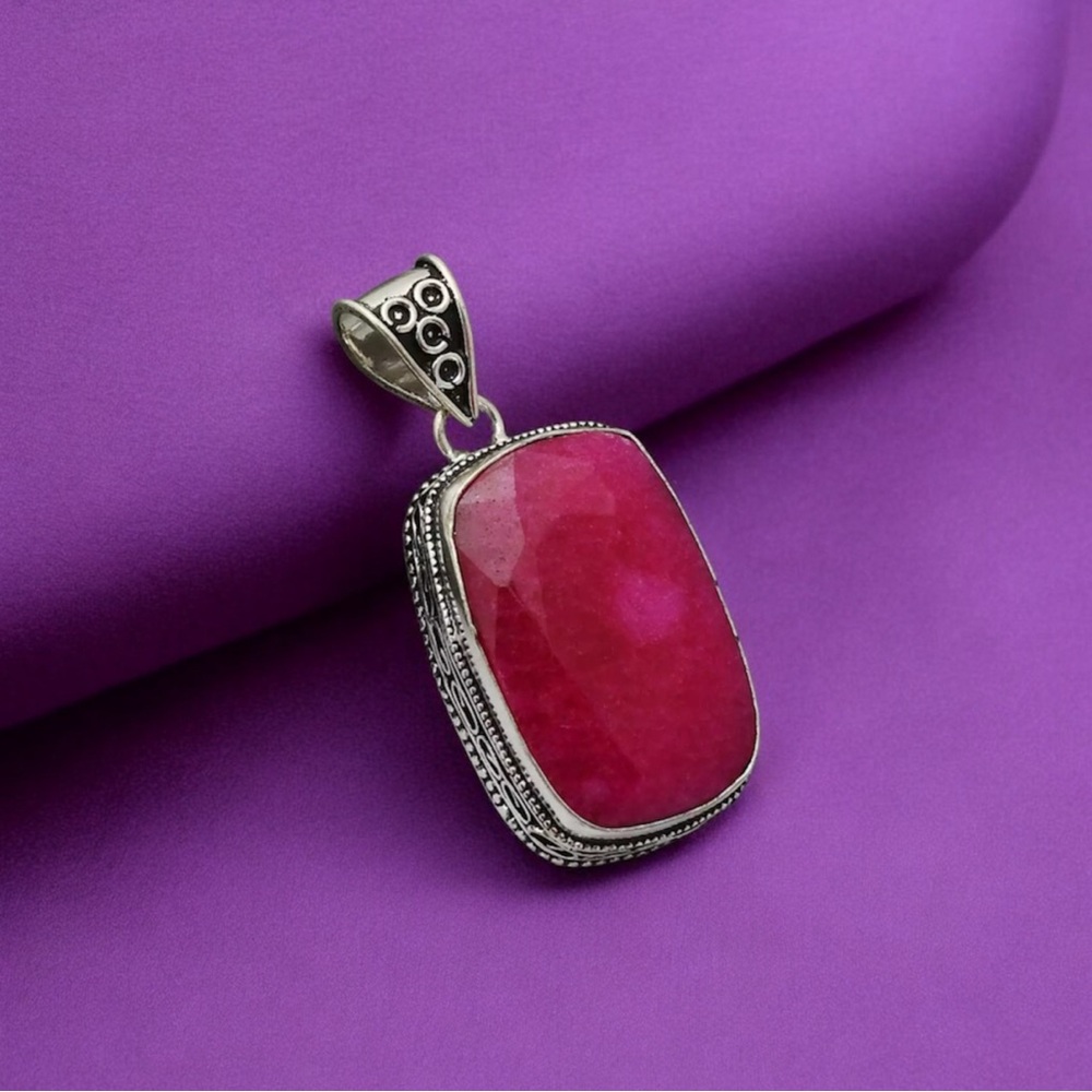 925 Silver Ruby Large Pendant - image 2